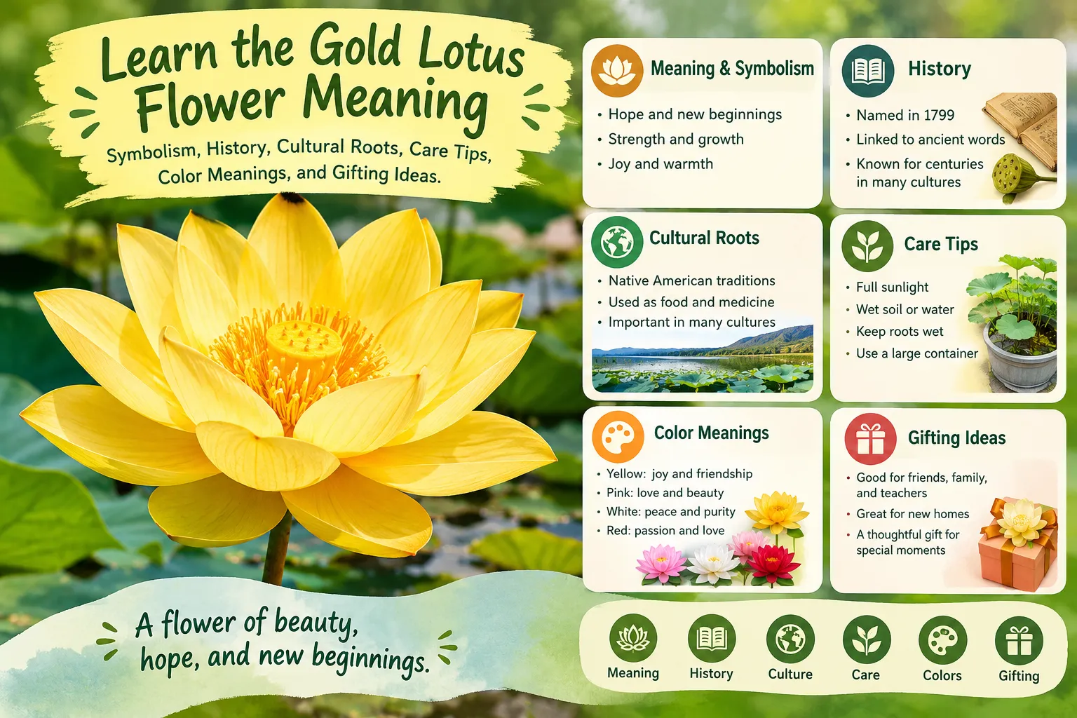 gold lotus flower meaning