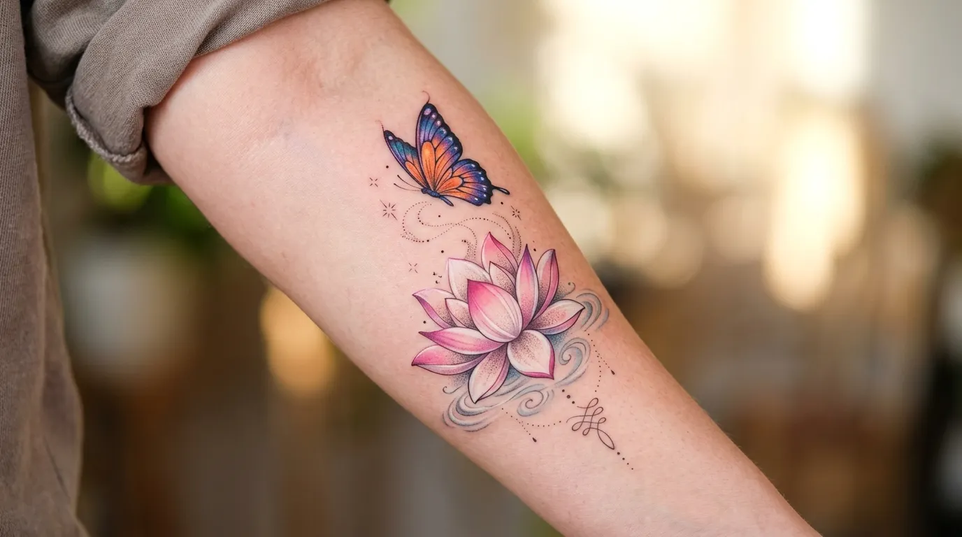 Lotus Flower and Butterfly Tattoo for Everyone