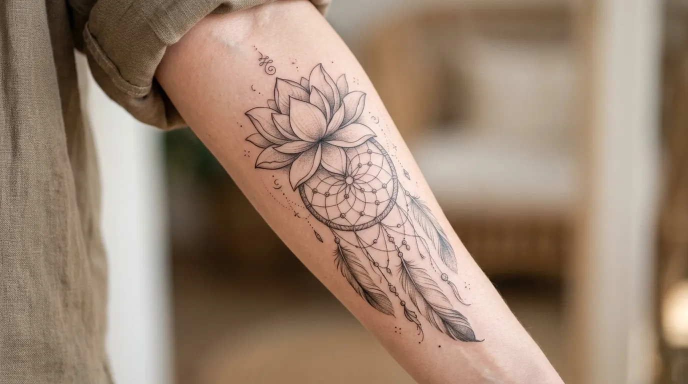 Lotus Flower Dream Catcher Tattoo Meaning